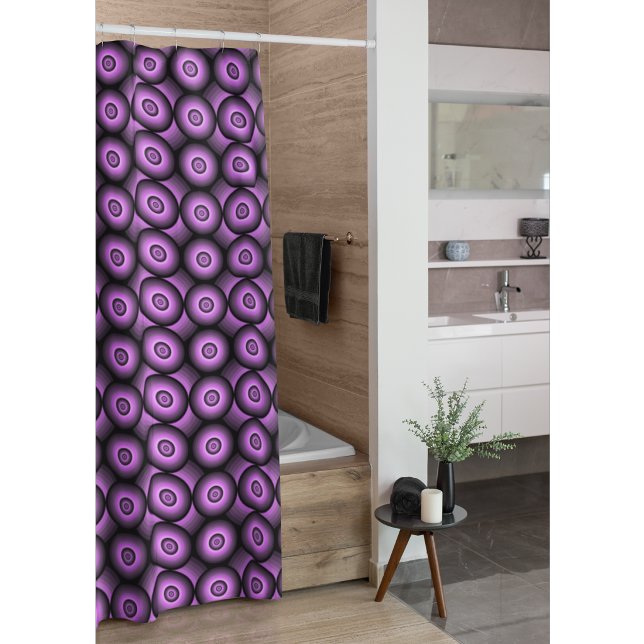 Retro mid century modern geometric circles shower curtain (Creator Uploaded)