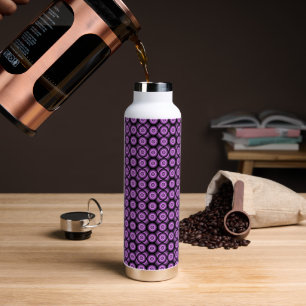 Retro mid century modern geometric circles water bottle