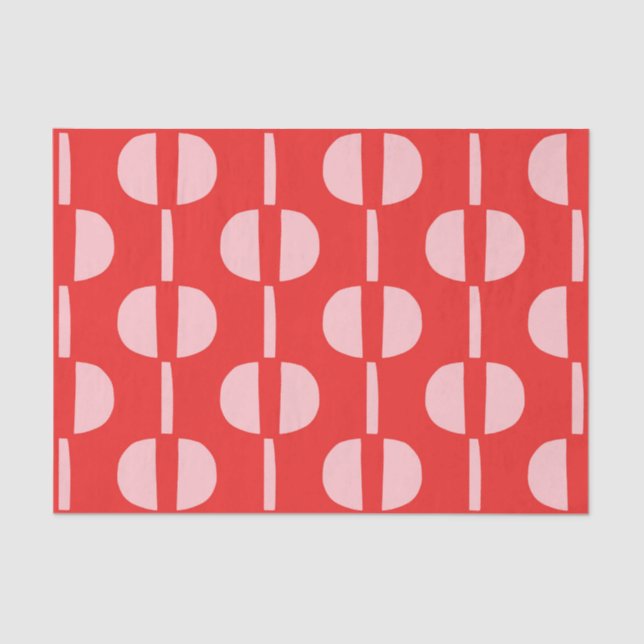 Retro Mid Century Modern Geometric Pattern Tissue Paper (Front)