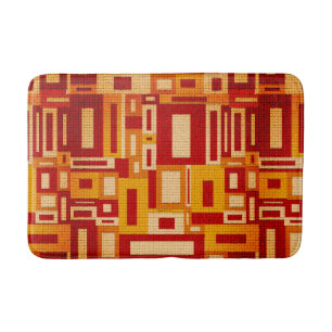 Retro Mid Century Modern Geometrics Bath Mat