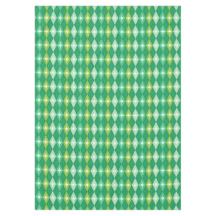 Retro Mid Century Modern Green Diamonds Christmas Tablecloth