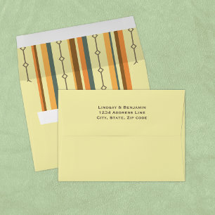 Retro Mid-century Modern Inspired Wedding Envelope