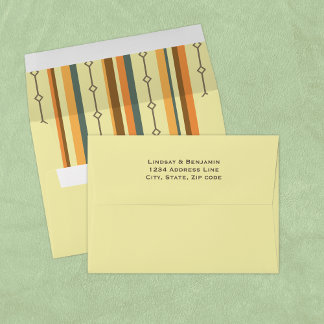 Retro Mid-century Modern Inspired Wedding Envelope