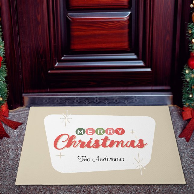 Retro Mid-Century Modern Merry Christmas Doormat (Creator Uploaded)