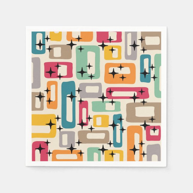 Retro Mid Century Modern Napkin (Front)
