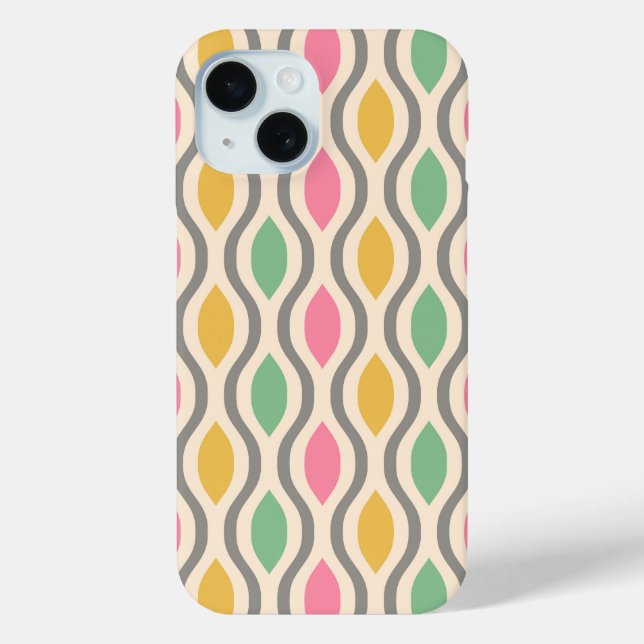 Retro Mid Century Modern Ogee Pattern Case-Mate iPhone Case (Back)