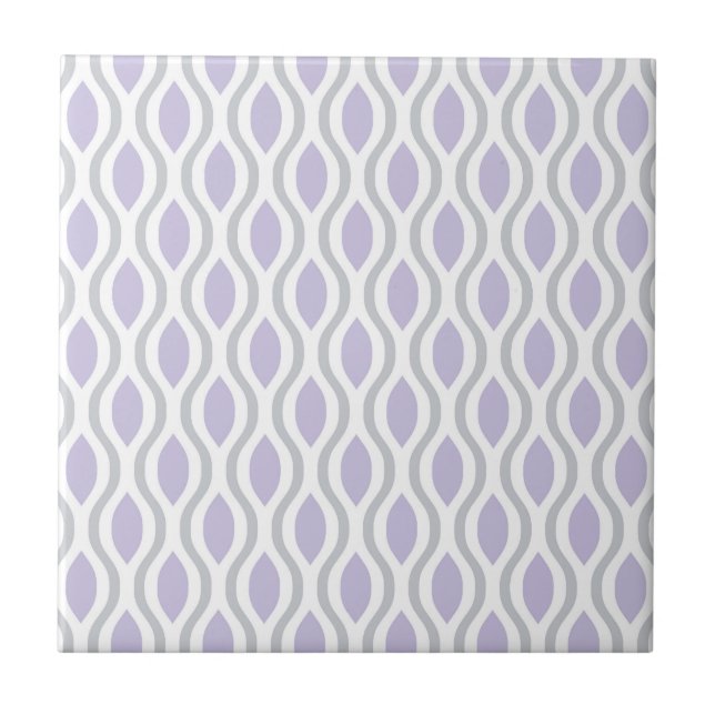 Retro Mid Century Modern Ogee Pattern Tile (Front)