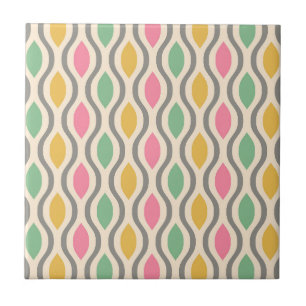 Retro Mid Century Modern Ogee Pattern Tile