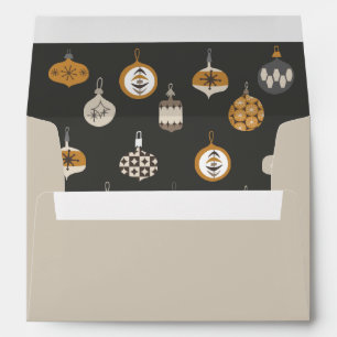 Retro Mid Century Modern Ornament Christmas Envelope