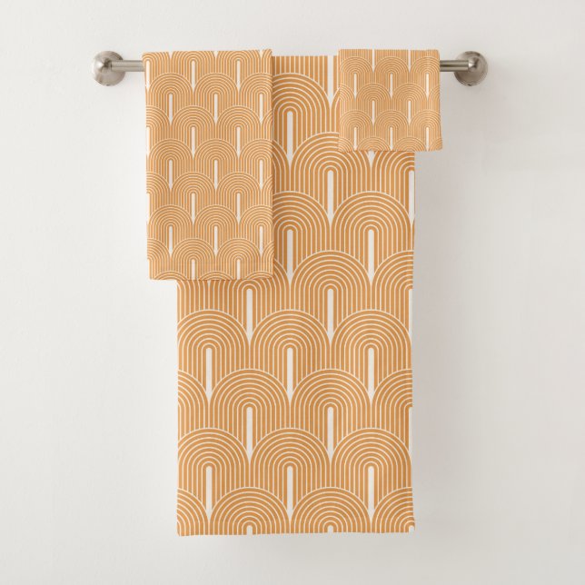 Retro Mid-Century Modern Pattern  Bath Towel Set (Insitu)