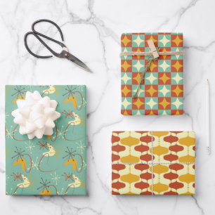 Retro Mid Century Modern Pattern Wrapping Paper