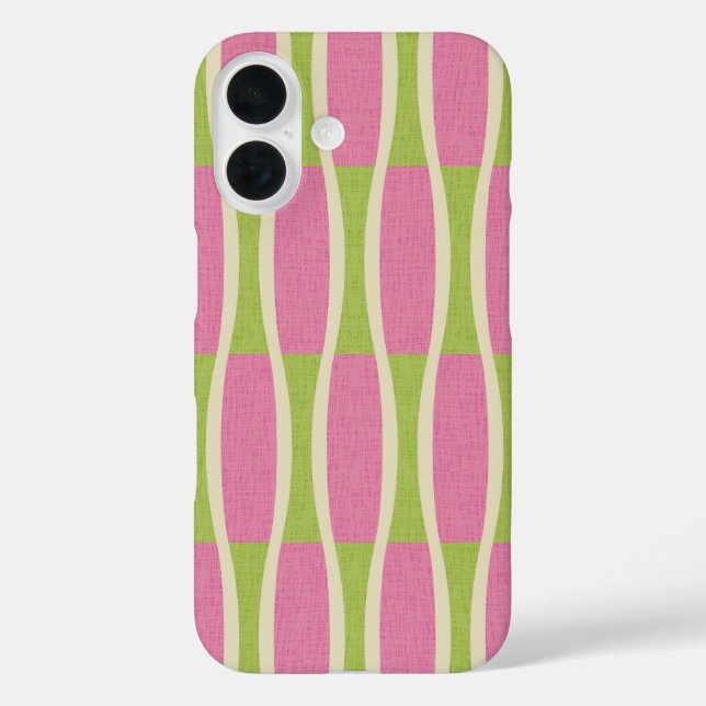 Retro Mid Century Modern Pin Stripes Pattern Case-Mate iPhone Case (Back)