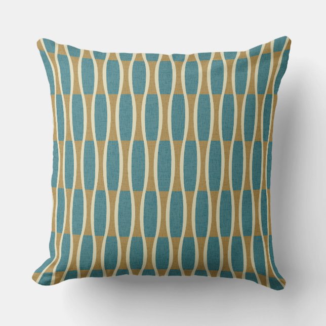 Retro Mid Century Modern Pin Stripes Pattern Cushion (Front)