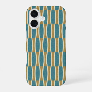 Retro Mid Century Modern Pin Stripes Pattern iPhone 16 Case
