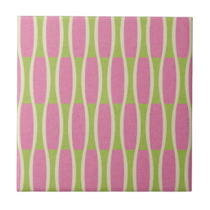Retro Mid Century Modern Pin Stripes Pattern Tile