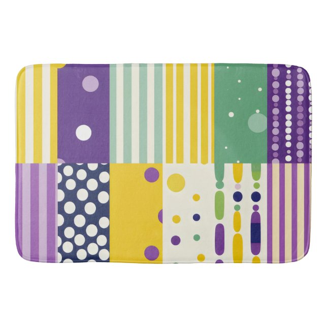 Retro Mid-century modern Pop art inspired Bath Mat (Front)