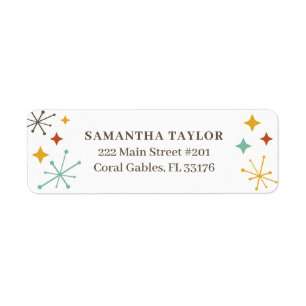 Retro Mid Century Modern Return Address Label 