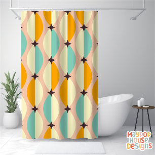 Retro Mid Century Modern Shower Curtain