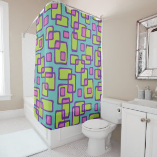 Retro Mid Century Modern Shower Curtain