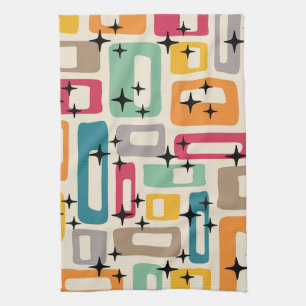 Retro Mid Century Modern Tea Towel