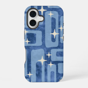 Retro Mid Century Modern Tie Dye Abstract Pattern iPhone 16 Case