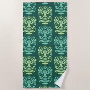 Retro Mid Century Modern Tiki Pattern Beach Towel