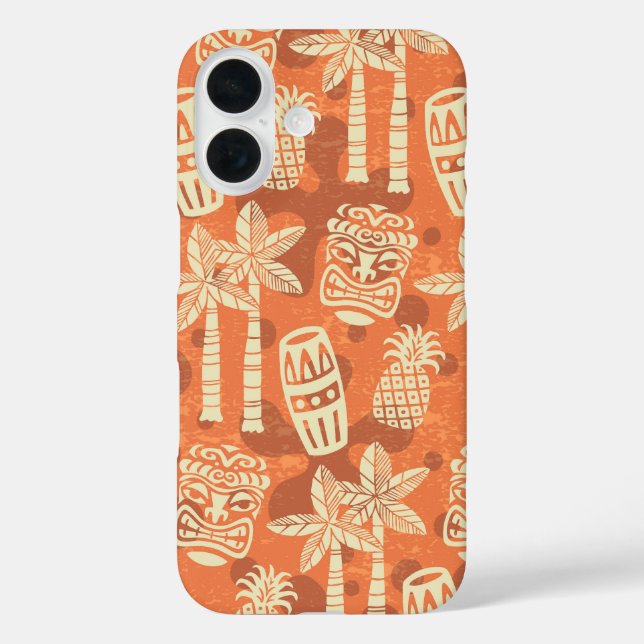 Retro Mid Century Modern Tiki Pattern Case-Mate iPhone Case (Back)