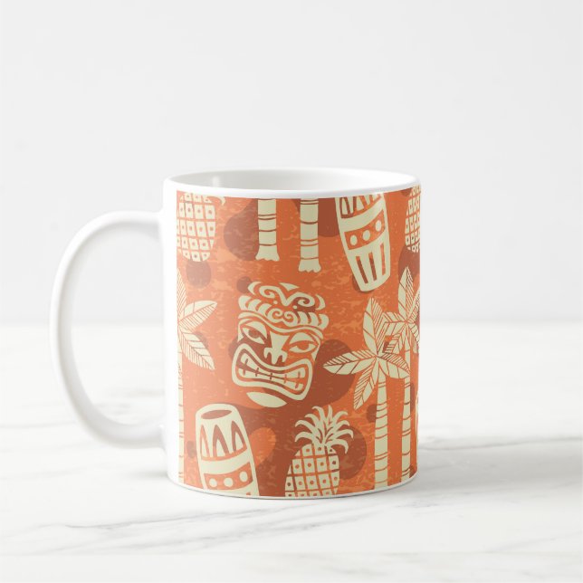 Retro Mid Century Modern Tiki Pattern Coffee Mug (Left)