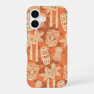 Retro Mid Century Modern Tiki Pattern iPhone 16 Case