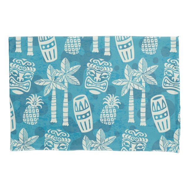 Retro Mid Century Modern Tiki Pattern Pillowcase (Front-Left)