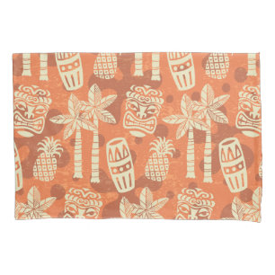 Retro Mid Century Modern Tiki Pattern Pillowcase