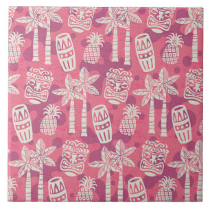 Retro Mid Century Modern Tiki Pattern Tile