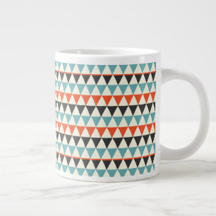 Retro Mid-Century Modern Triangle Pattern Large Coffee Mug
