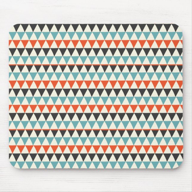 Retro Mid-Century Modern Triangle Pattern Mouse Pad (Front)