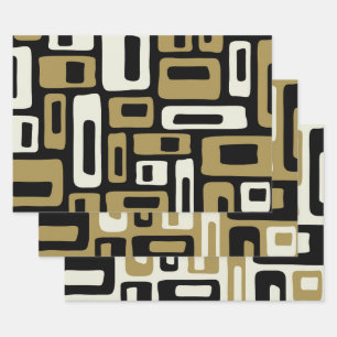 Retro Mid Century Modern Wrapping Paper Sheet