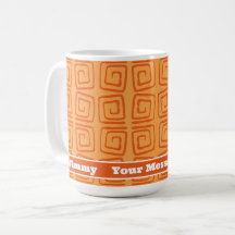 Retro Mid Century Orange Pattern Personalised 
