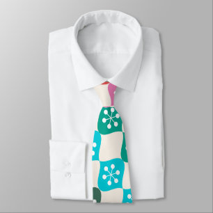 Retro Mid Mod Atomic Pattern Colourful Christmas Tie