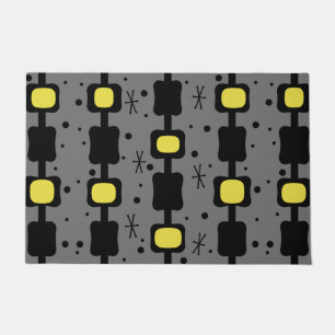 Retro Mid Mod Columns Boxes Yellow Doormat