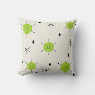 Retro Mid Mod Starburst Sky Chartreuse Cushion