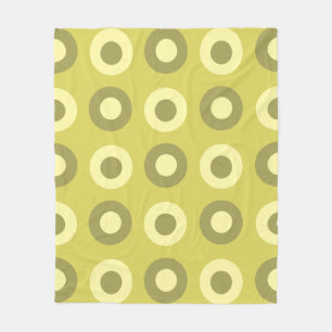 Retro MidCentury Dots Chartreuse Fleece Blanket