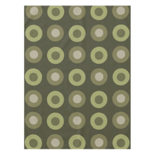 Retro MidCentury Dots Olive Green Tablecloth