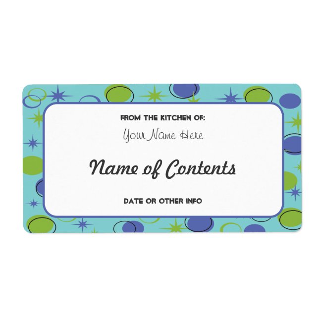 Retro Midcentury Modern Canning Jar Label (Front)