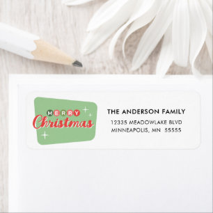 Retro Midcentury Modern Christmas Return Address