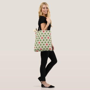 Retro Midcentury Modern Christmas Starbursts Tote Bag