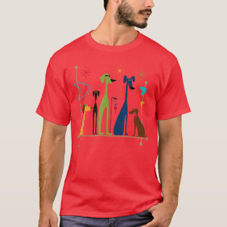 Retro MidCentury Modern Dogs 50s 60s Style retro T-Shirt