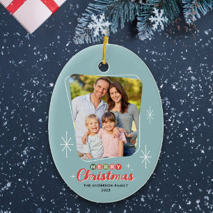 Retro Midcentury Modern Photo Christmas Ceramic Tree Decoration