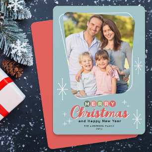 Retro Midcentury Modern Photo Christmas Holiday Card