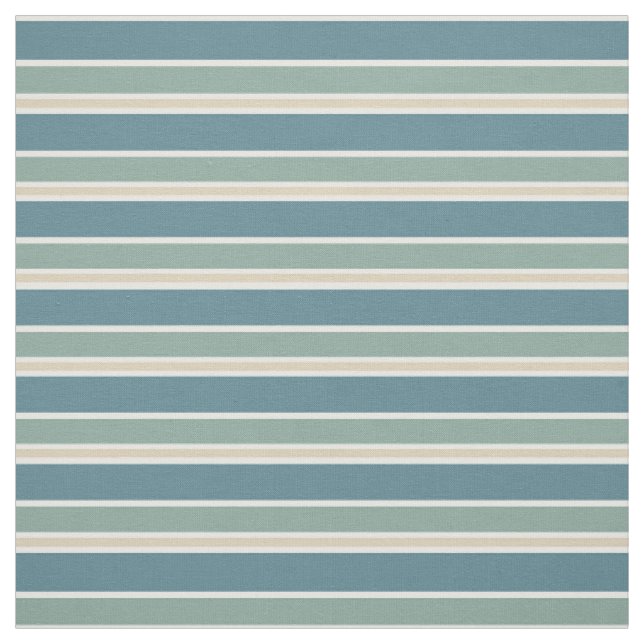 Retro Midcentury Stripes Ocean Green Fabric (Swatch)