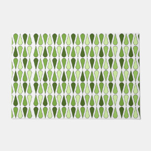Retro Midcentury Teardrops Chartreuse Doormat