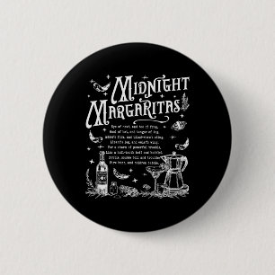 Retro Midnight Margaritas Funny Halloween Magical  6 Cm Round Badge